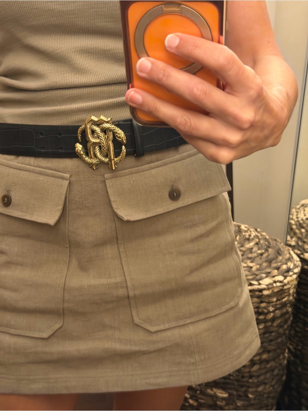 Roberto Cavalli Brown Leather Belt